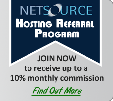 Join NetSource's Hosting Referral Program - Earn up to a 10% monthly commission